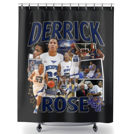 Discover Derrick Rose Shower Curtains - Derrick Rose - Retro American Basketball Shower Curtains