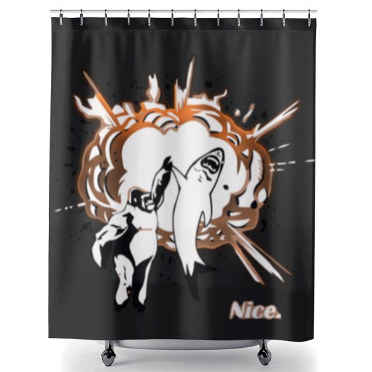 Discover Shark Gorilla Nice High Five Shower Curtains