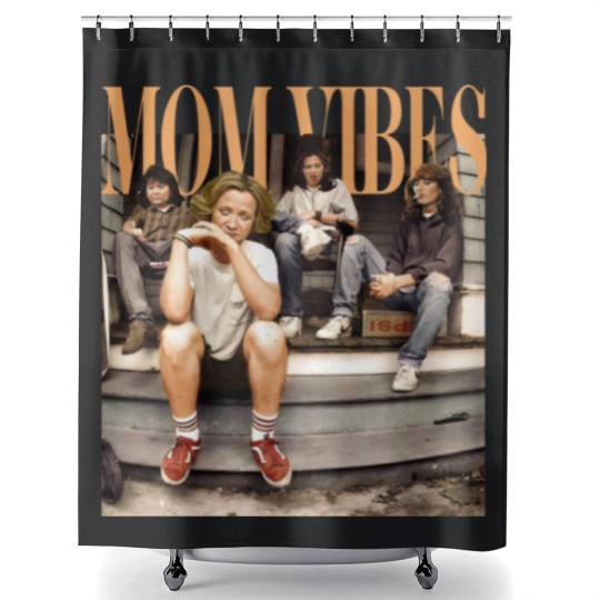 Discover Mom Vibes Thug Life  Shower Curtains, Vintage 90s Mom Vibes Shower Curtains, 90s Mom Vibes Shower Curtains