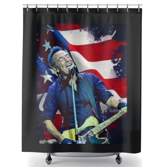 Discover Bruce Springsteen Graphic Shower Curtains  Bruce Springsteen Shower Curtains Tour 2024 Shower Curtains