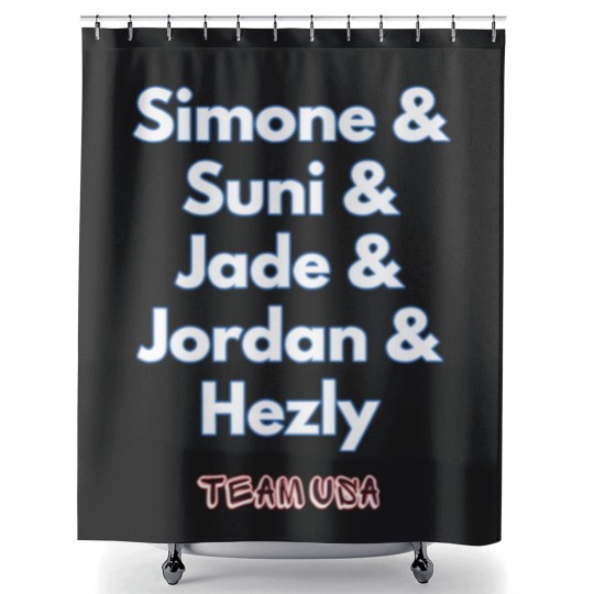 Discover USA Women's Gymnastics Simone Biles, Suni Lee, Jade Carey, Jordan Chiles Shower Curtains