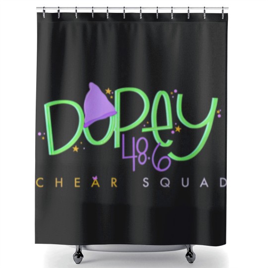 Discover Dopey Challenge ChEAR Squad Shower Curtains, WDW Dopey Runner Cheering Family Shower Curtains