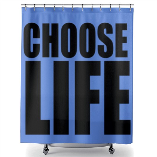 Discover George Michael Choose Life Shower Curtains, 80s Slogan Shower Curtains, Celebrity Retro Vintage Shower Curtains