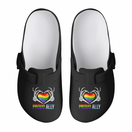Discover proud ally lgbt transgender flag skeleton heart gay lesbian Slip On Clogs