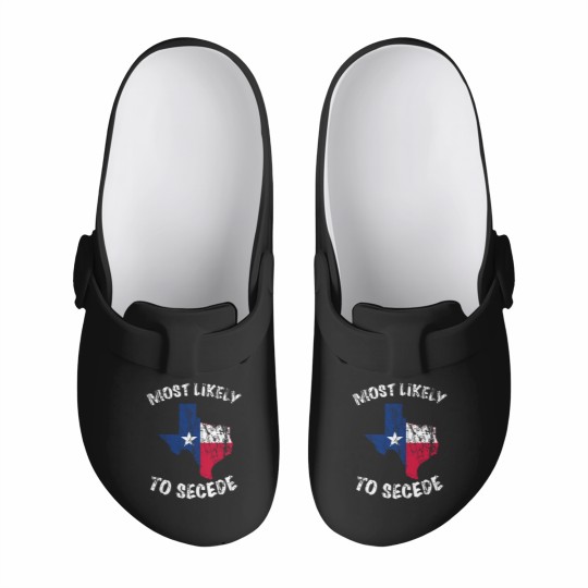 Discover Most likely to secede Texas State Flag Slip On Clogs