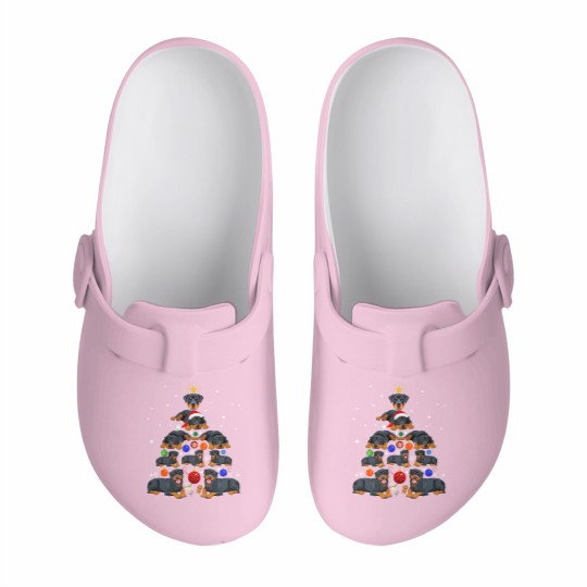 Discover Funny Christmas Rottweiler Dog Slip On Clogs , Rottweiler Dog