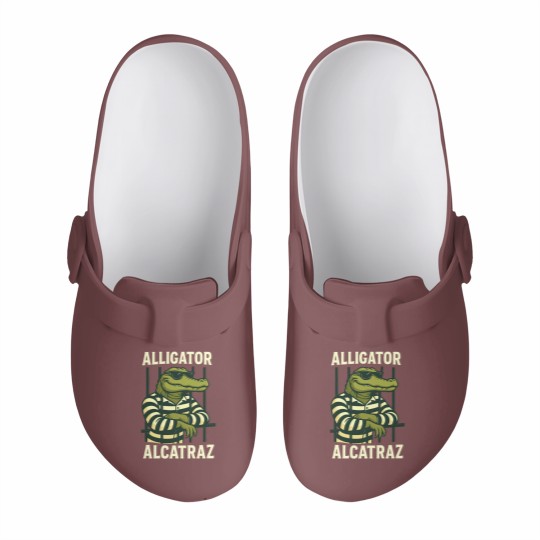 Discover Alligator Alcatraz Slip On Clogs Comfort Colors, Funny Gator Slip On Clogs, Retro Unisex Graphic Slip On Clogs