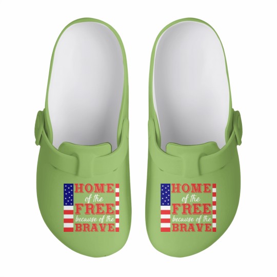 Discover Liberal Slip On Clogs, Home Of The Free Because Of The Brave Slip On Clogs, Patriotic Slip On Clogs, 4th Of July Slip On Clogs, Military Wife, Independence Day Slip On Clogs