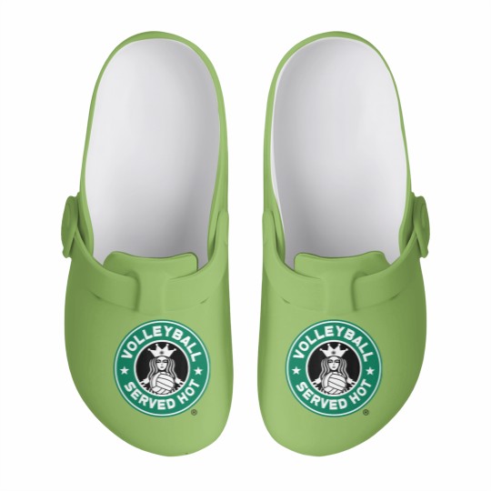 Discover Funny Volleyball Logo Design Slip On Clogs