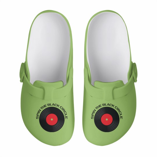 Discover Spin the black Circle - music lover quote - Spin The Black Circle - Slip On Clogs