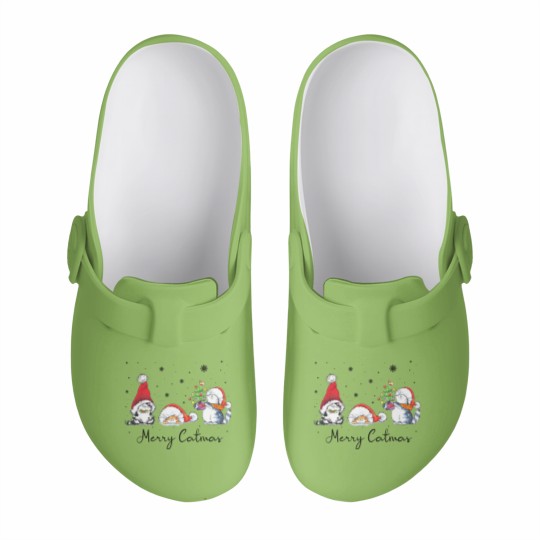 Discover Cats With Santa Hat Merry Catmas Cat Lover Christmas Gift Slip On Clogs