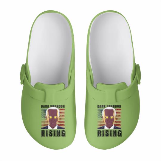 Discover Dark Brandon Rising Slip On Clogs