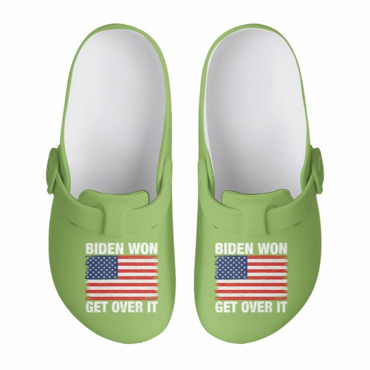 Discover Biden Won Get Over It Us Flag - Biden Wins - Slip On Clogs