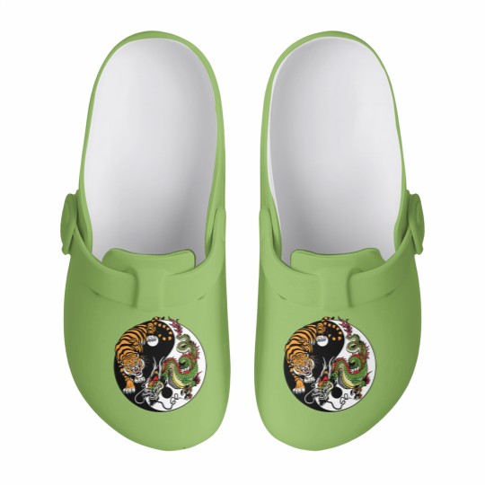 Discover dragon and tiger yin yang symbol Slip On Clogs