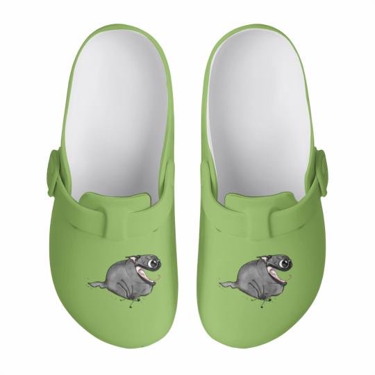 Discover Zoomies!!! (black pug) - Black Pug - Slip On Clogs