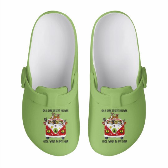 Discover On A Dark Desert Highway Dog Feel Cool Wind Slip On Clogs