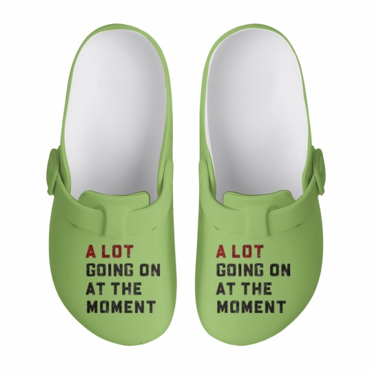 Discover A Lot Going On At The Moment Slip On Clogs, Not a Lot Slip On Clogs, Concert Slip On Clogs