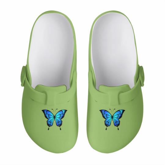 Discover blue butterfly Slip On Clogs