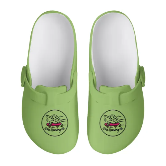 Discover Keith Haring Skateboard Slip On Clogs