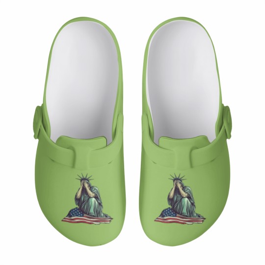 Discover Crying Statue of Liberty Slip On Clogs, Political Protest Slip On Clogs Patriotic American Flag Slip On Clogs