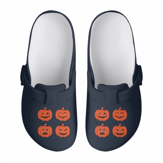 Discover Vintage Look Jack-O-Lantern Pumpkin Halloween Slip On Clogs