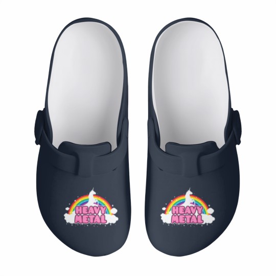 Discover HEAVY METAL! (Funny Unicorn / Rainbow Mosh Parody Slip On Clogs