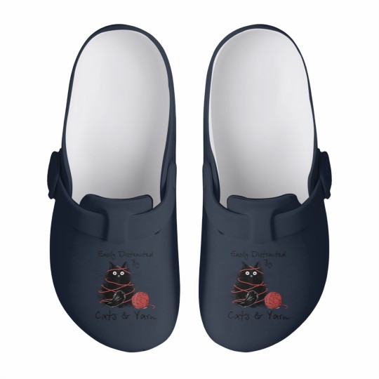 Discover Easily Distracted By Cats And Yarn Knitting Lovers Slip On Clogs