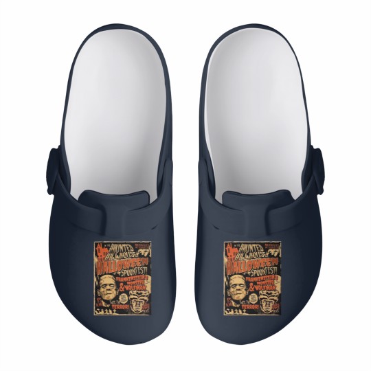 Discover Frankenstein and Wolfman Vintage Retro Halloween , 80's Horror Slip On Clogs