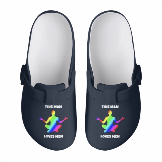 Discover This Man loves Men rainbow colors gay men Slip On Clogs