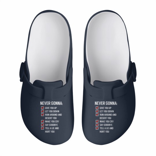 Discover Rick Astley - Never gonna give you Up Slip On Clogs