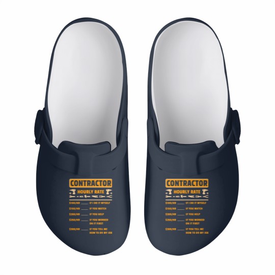 Discover Contractor Hourly Rate Price Chart Labor Funny Gift Handyman Slip On Clogs