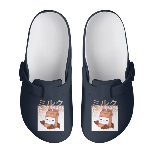 Discover Retro 90s Japanese Kawaii Chocolate Milk Shake Carton Slip On Clogs