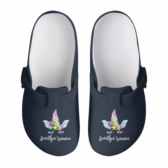 Discover Secretly a Unicorn Flowers and Horn Women's Plus Size Slip On Clogs
