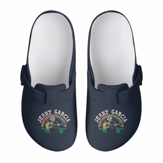 Discover Jerry Garcia Band Jerry & Guitar Vintage Style Adult Short Sleeve Slip On Clogs Graphic Tees