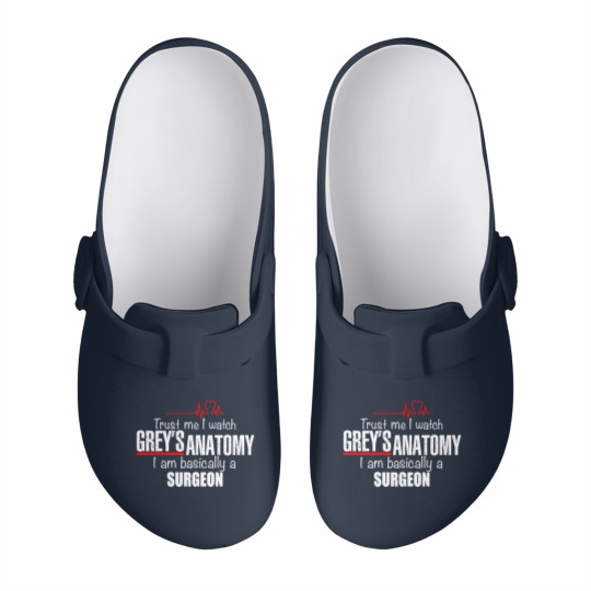 Discover Womens Short Sleeve Funny Slip On Clogs with Sayings Trust Me I Watched Greys Anatomy Im Basically a Surgeon Slip On Clogs