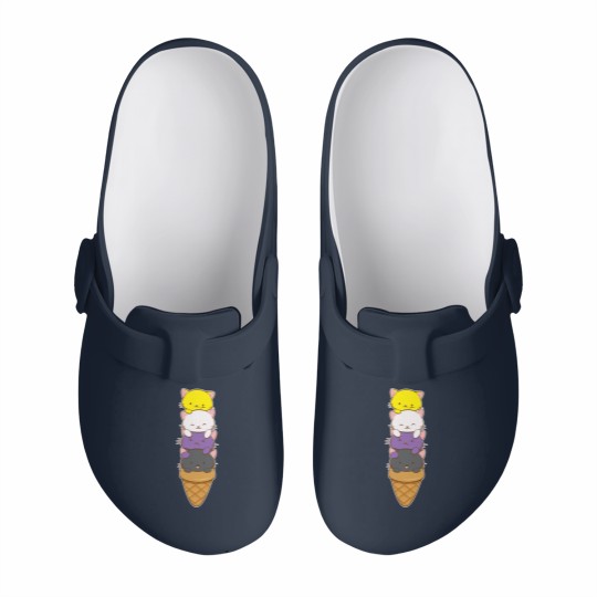 Discover Nonbinary Pride Flag Slip On Clogs Non-binary Pride Flag Kawaii Cat Ice Cream Cone Nonbinary