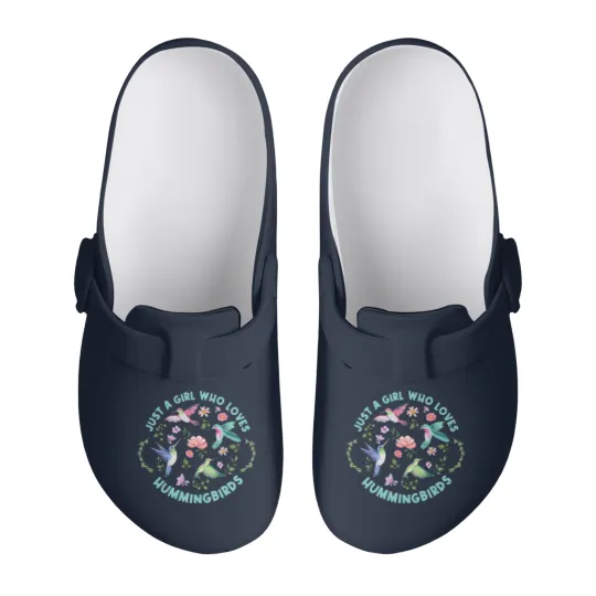 Discover Just A Girl Who Loves Hummingbirds Slip On Clogs