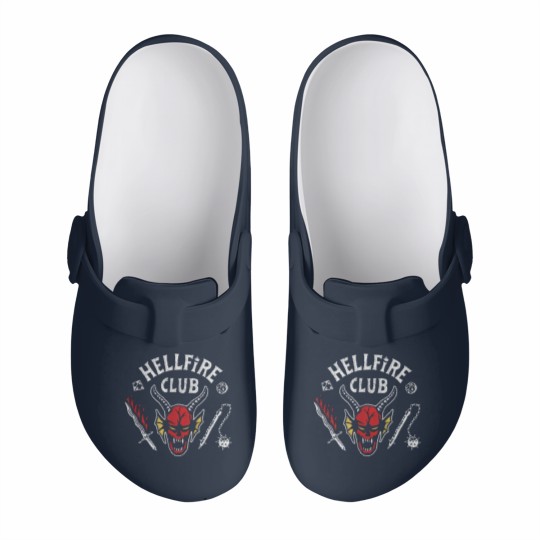 Discover Stranger Things Hellfire Club Baseball Slip On Clogs