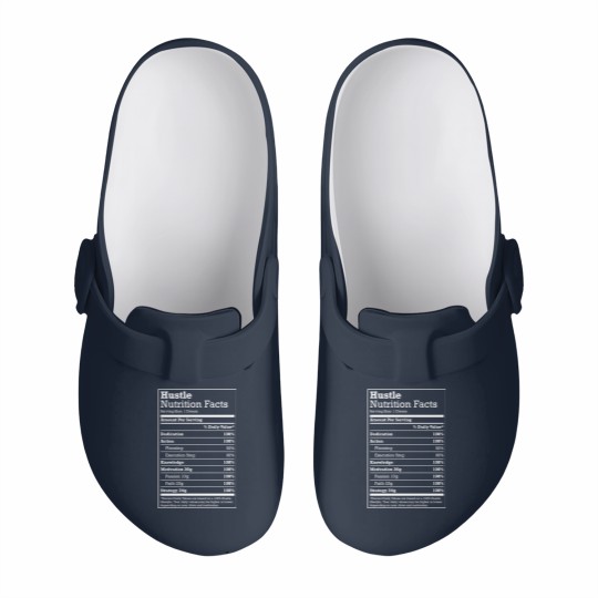Discover Hustle meme Slip On Clogs Hustle Nutrition Facts