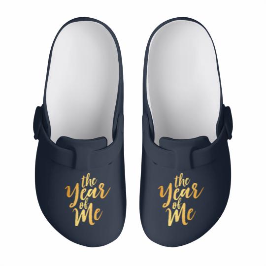 Discover The Year Of Me-Gold Slip On Clogs