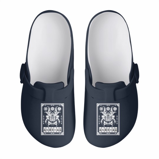 Discover Japanese Anime Kitsune Mask Samurai Oni Kanji Slip On Clogs
