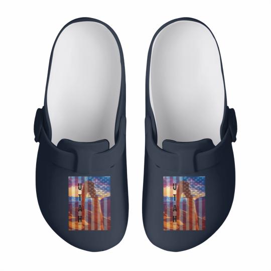 Discover Utah American Flag Slip On Clogs
