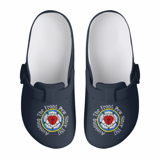 Discover Funny Martin Luther Rose 1517 For Lutheran Confirm Slip On Clogs