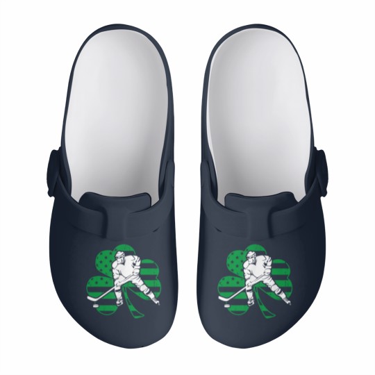 Discover Irish Hockey Player Shamrock St Patrick's Day Slip On Clogs