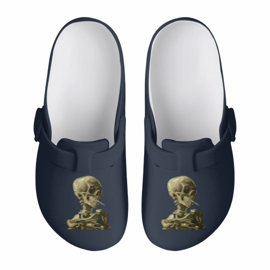 Discover Skull with Burning Cigarette by Vincent van Gogh - Skull - Slip On Clogs