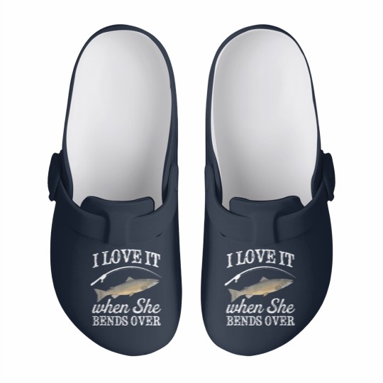 Discover Pacific Salmon I Love It When She Bends Over Fishing Humor Slip On Clogs