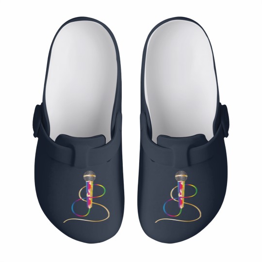 Discover stylish microphone with rainbow handle Slip On Clogs
