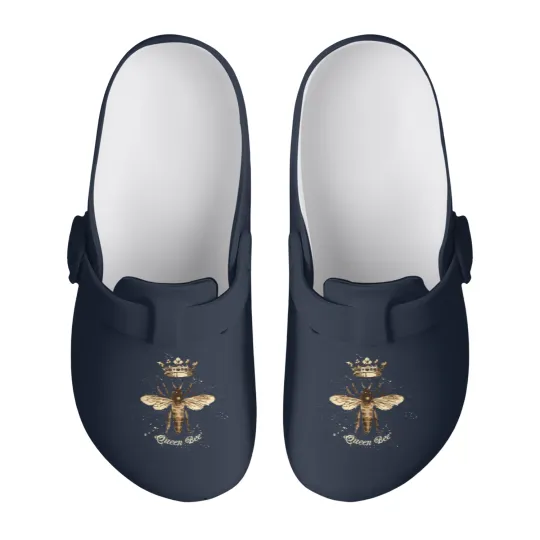 Discover Queen Bee Slip On Clogs with Crown for Beekeepers & Bee Lovers