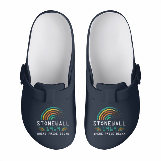 Discover Stonewall 1969 Rainbow Gay CSD 50 Years Pride Riot Slip On Clogs