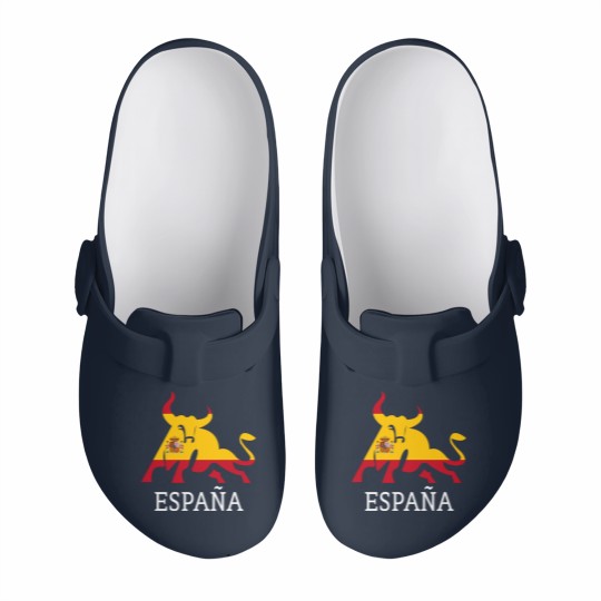 Discover Spain Spanish Flag Souvenir Toro España Bull Silhouette - Spanish Spain Flag Souvenir Bull S - Slip On Clogs